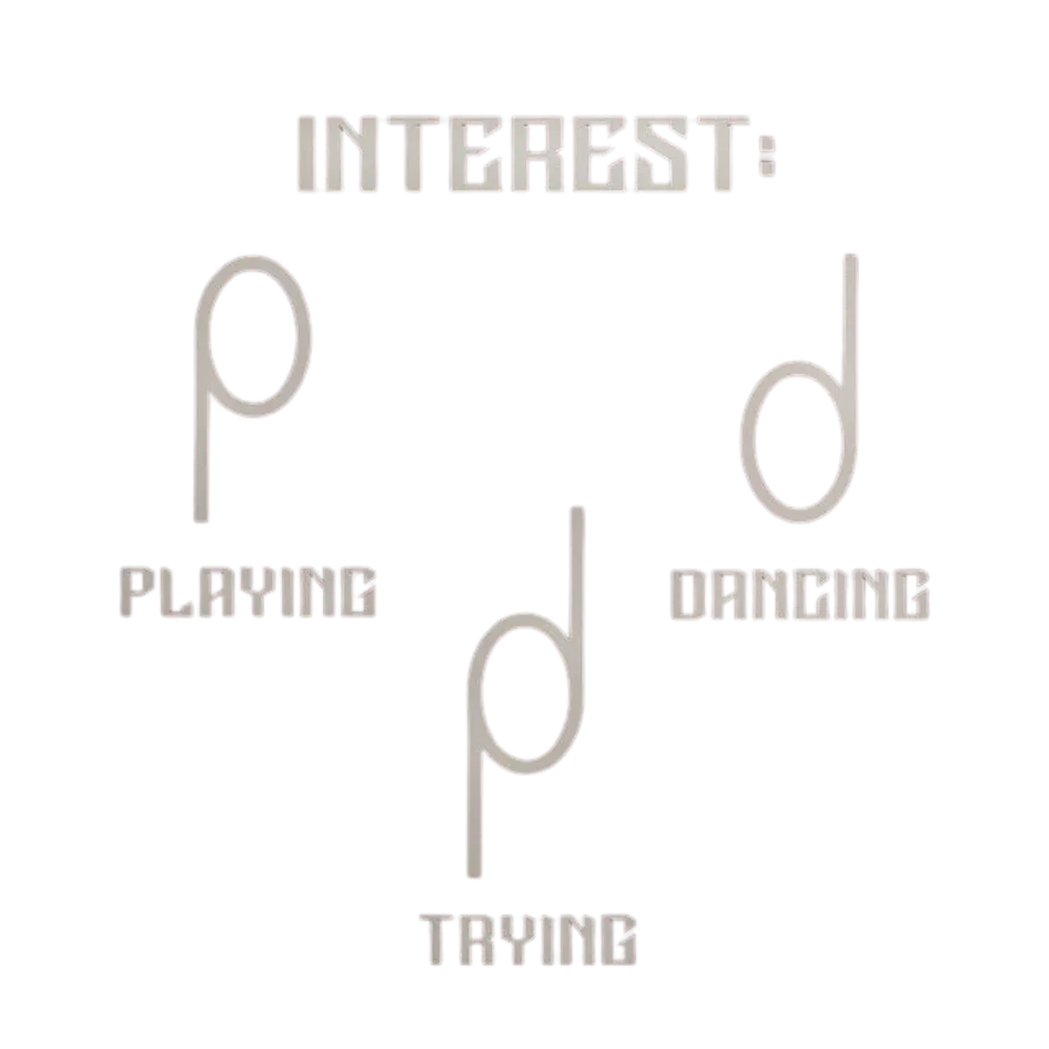 Interest Symbole: Playing, Dancing, Trying